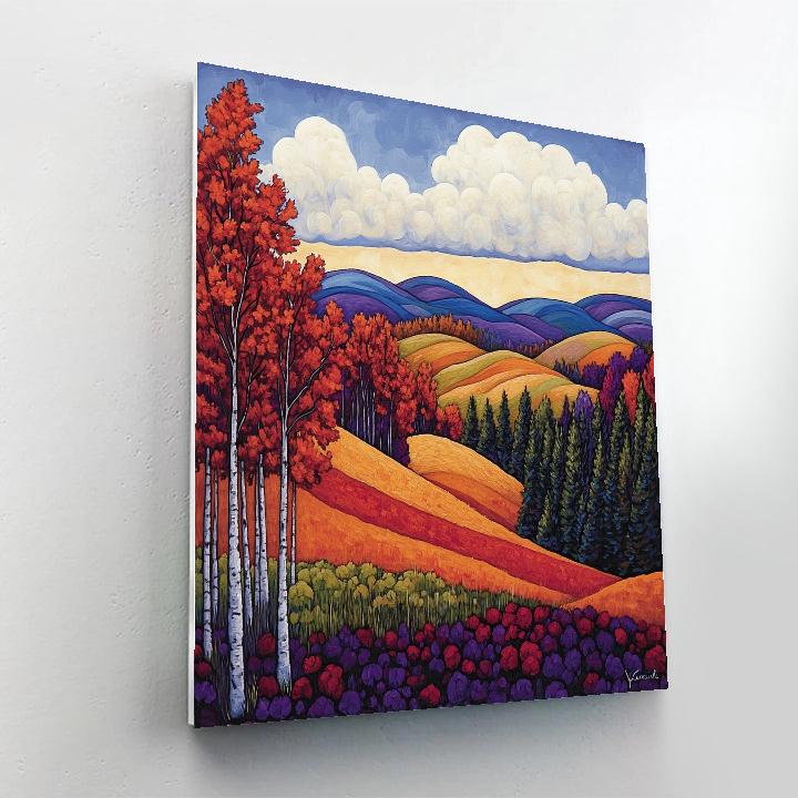 J. E. H. MacDonald Inspired Algoma Escarpment In Autumn Blaze paint by numbers