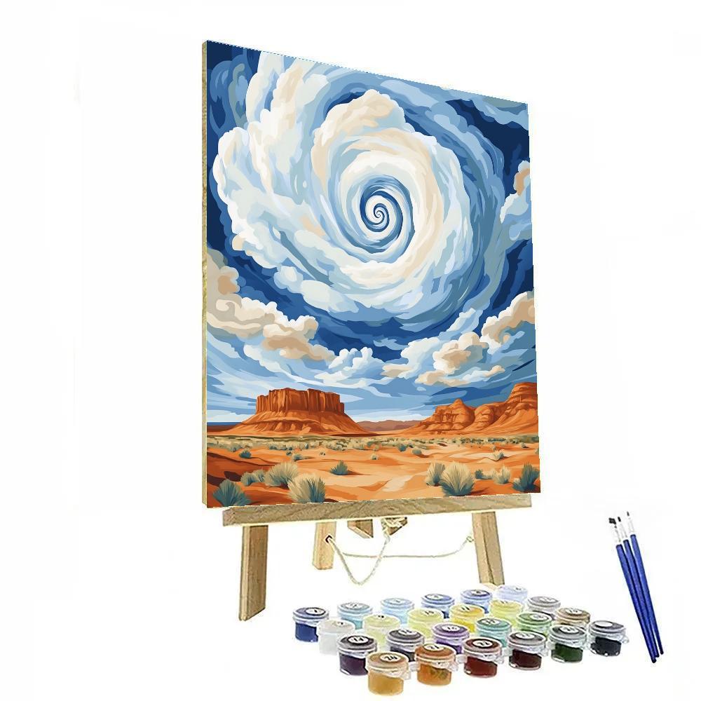 Georgia OKeeffe Inspired Sandstone Mesa With Spiral Cloud Vortex Paint by numbers kits