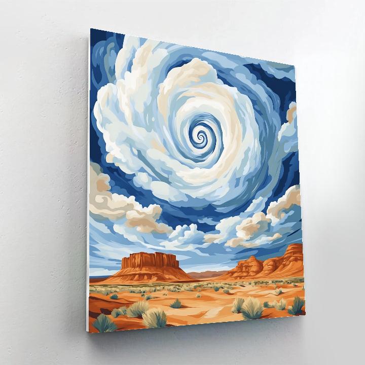 Georgia OKeeffe Inspired Sandstone Mesa With Spiral Cloud Vortex Paint by numbers kits