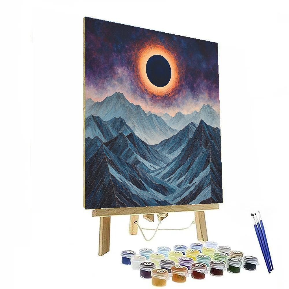 Frederick Varley Inspired Eclipse Glow Above Storm Shaped Mountains paint by number