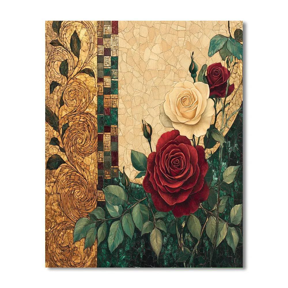 Gustav Klimt Inspired Golden Rose Garden Number painting