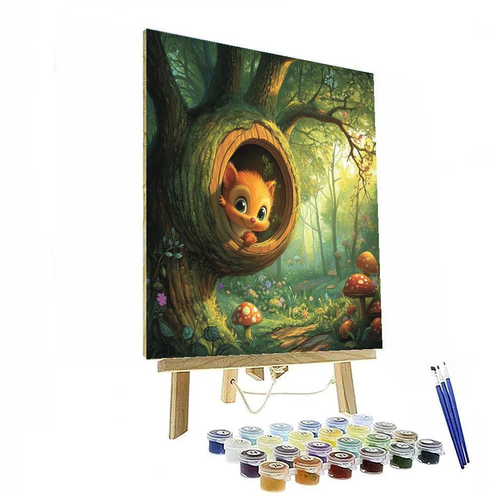 Pascal Tiny Planet Treehouse Peek paint by color