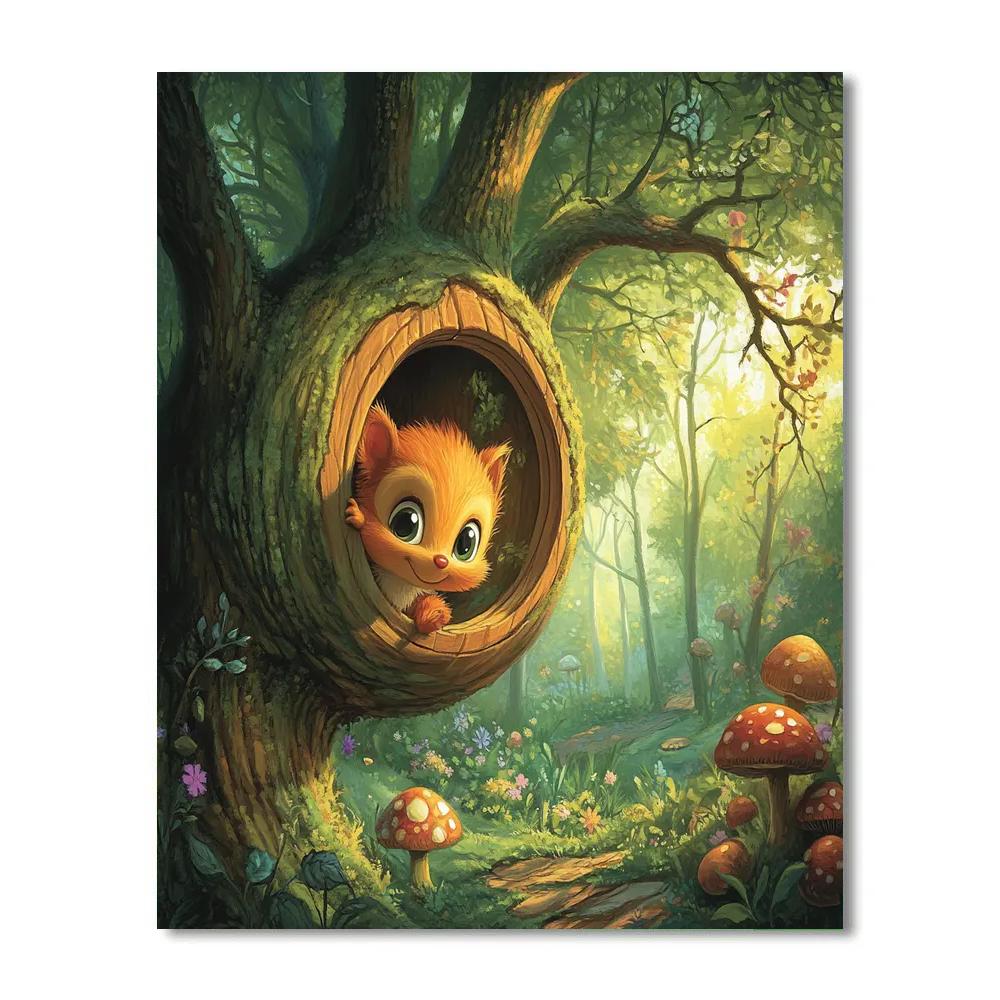 Pascal Tiny Planet Treehouse Peek paint by color