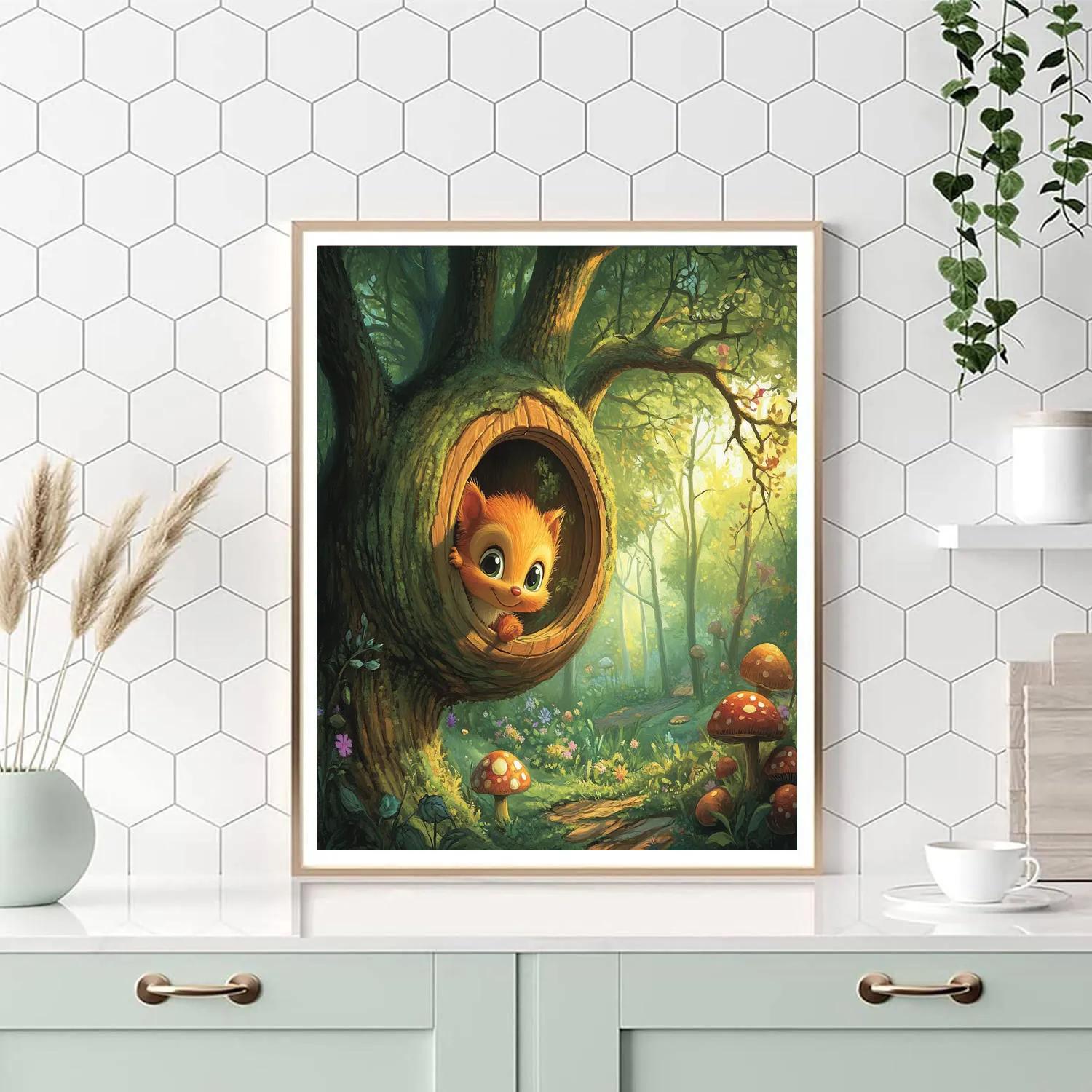 Pascal Tiny Planet Treehouse Peek paint by color