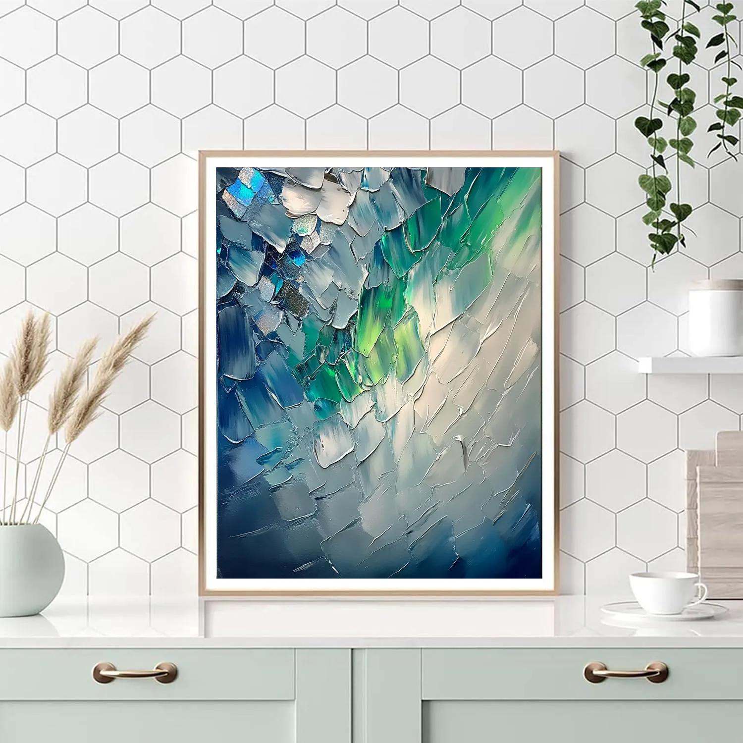 Jean-Paul Riopelle Inspired Boreal Aurora Shards paint by color