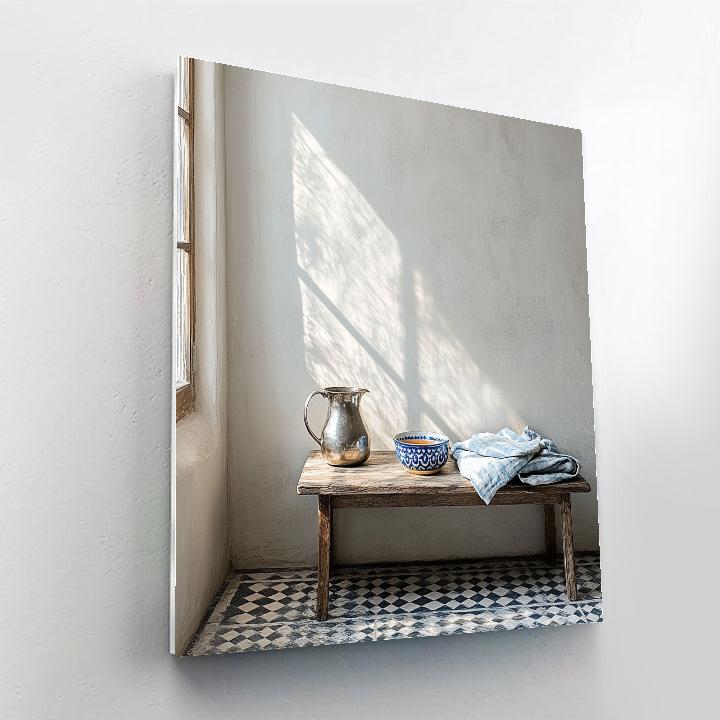 Johannes Vermeer Inspired Moonlit Delft Tiles And Silver Pitcher Number painting