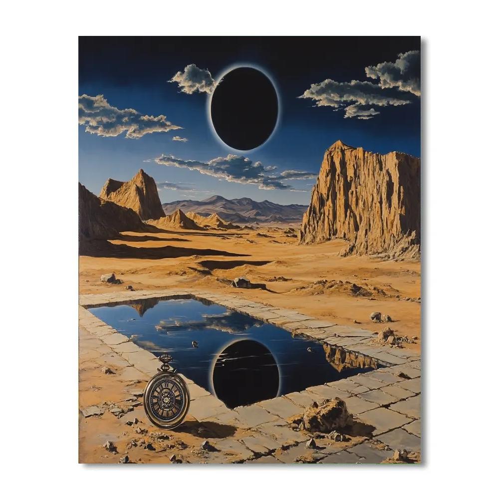Salvador Dali Inspired Desert Eclipse Painting by numbers kit