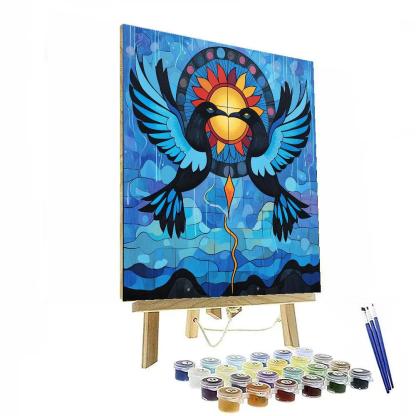 Norval Morrisseau Inspired Thunderbirds Of The Storm Circle painting number kit