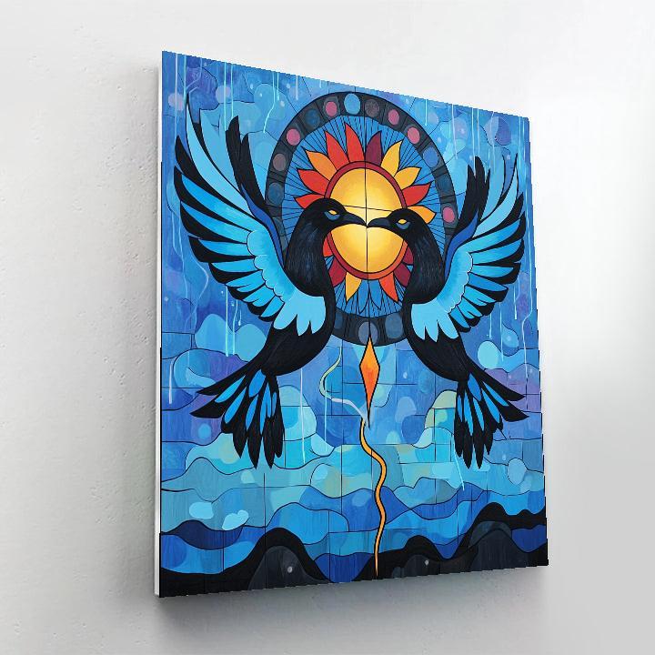 Norval Morrisseau Inspired Thunderbirds Of The Storm Circle painting number kit