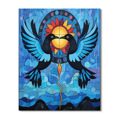 Norval Morrisseau Inspired Thunderbirds Of The Storm Circle painting number kit