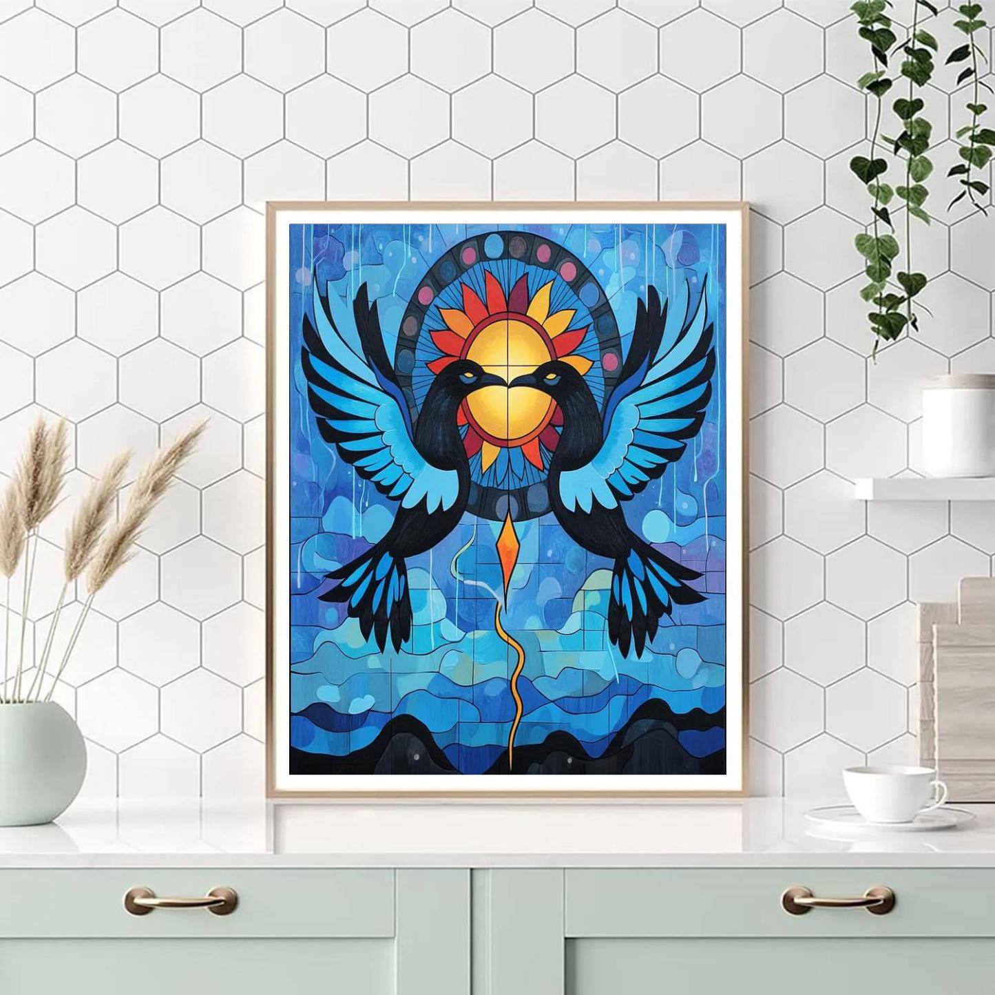 Norval Morrisseau Inspired Thunderbirds Of The Storm Circle painting number kit