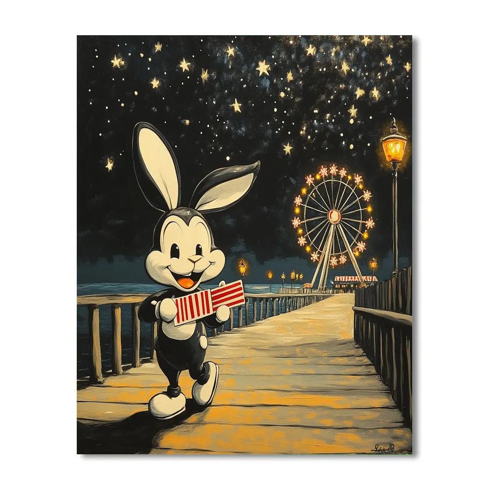 Oswald The Lucky Rabbit Starry Boardwalk Ride Numbered painting kits