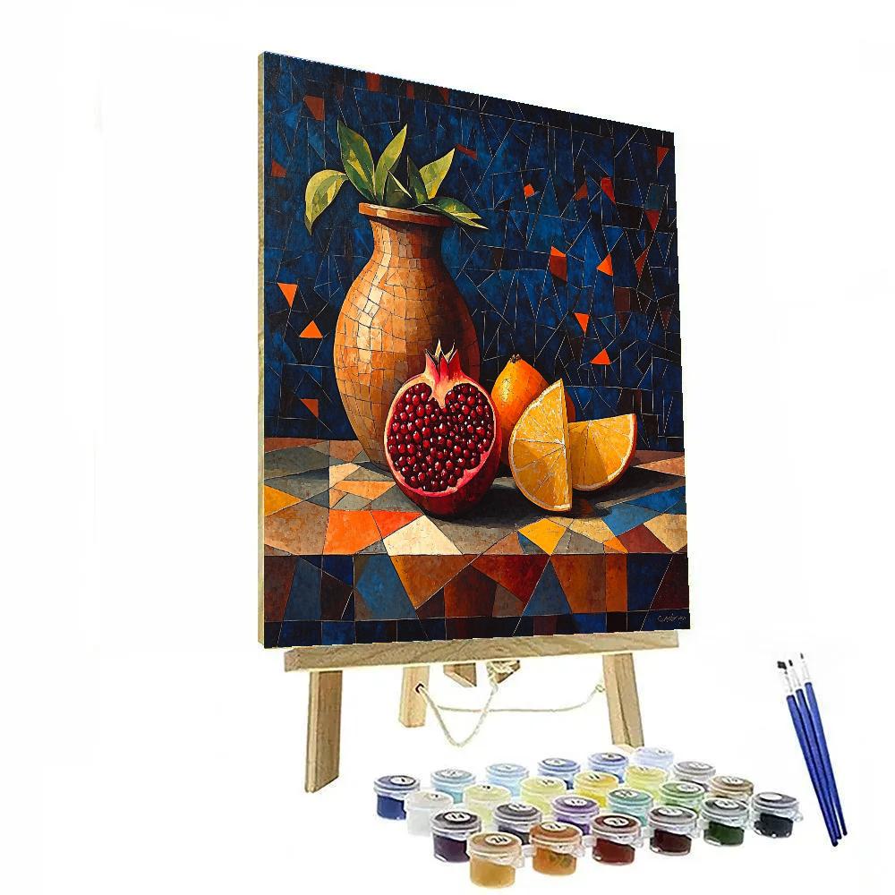 Pablo Picasso Inspired Cubist Pomegranate And Earthenware Constellation Painting by numbers kit