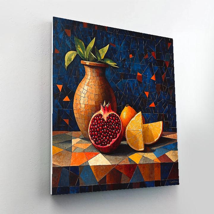 Pablo Picasso Inspired Cubist Pomegranate And Earthenware Constellation Painting by numbers kit