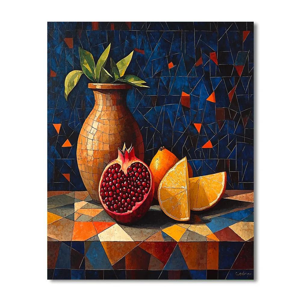 Pablo Picasso Inspired Cubist Pomegranate And Earthenware Constellation Painting by numbers kit