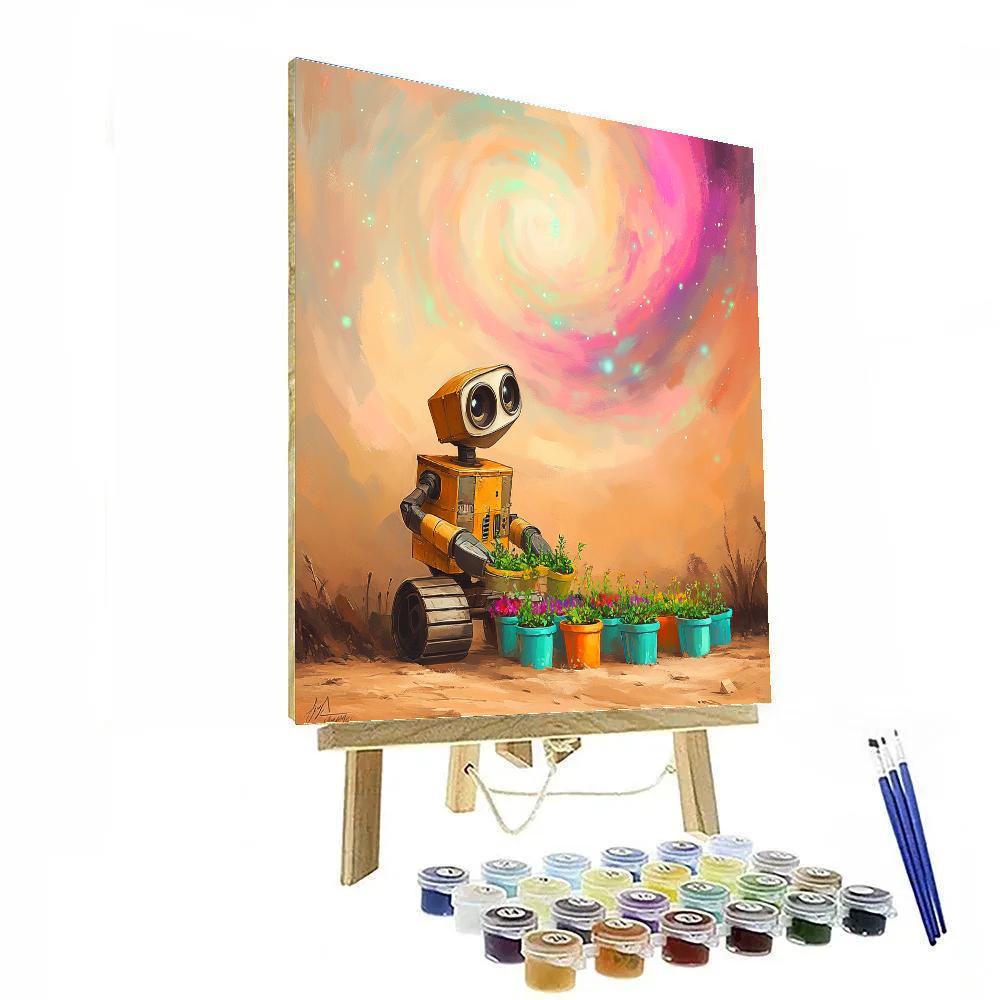 Wall E Nebula Garden Cleanup Day Numbered painting kits