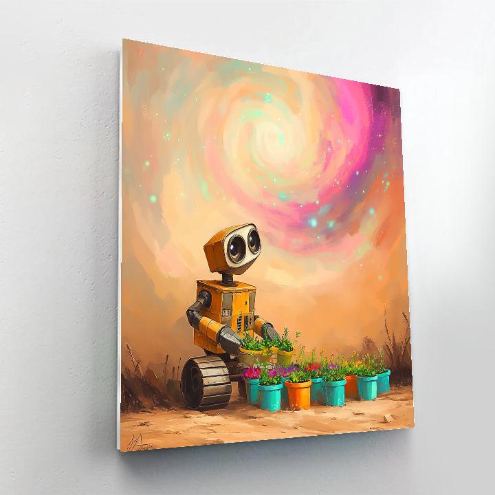 Wall E Nebula Garden Cleanup Day Numbered painting kits