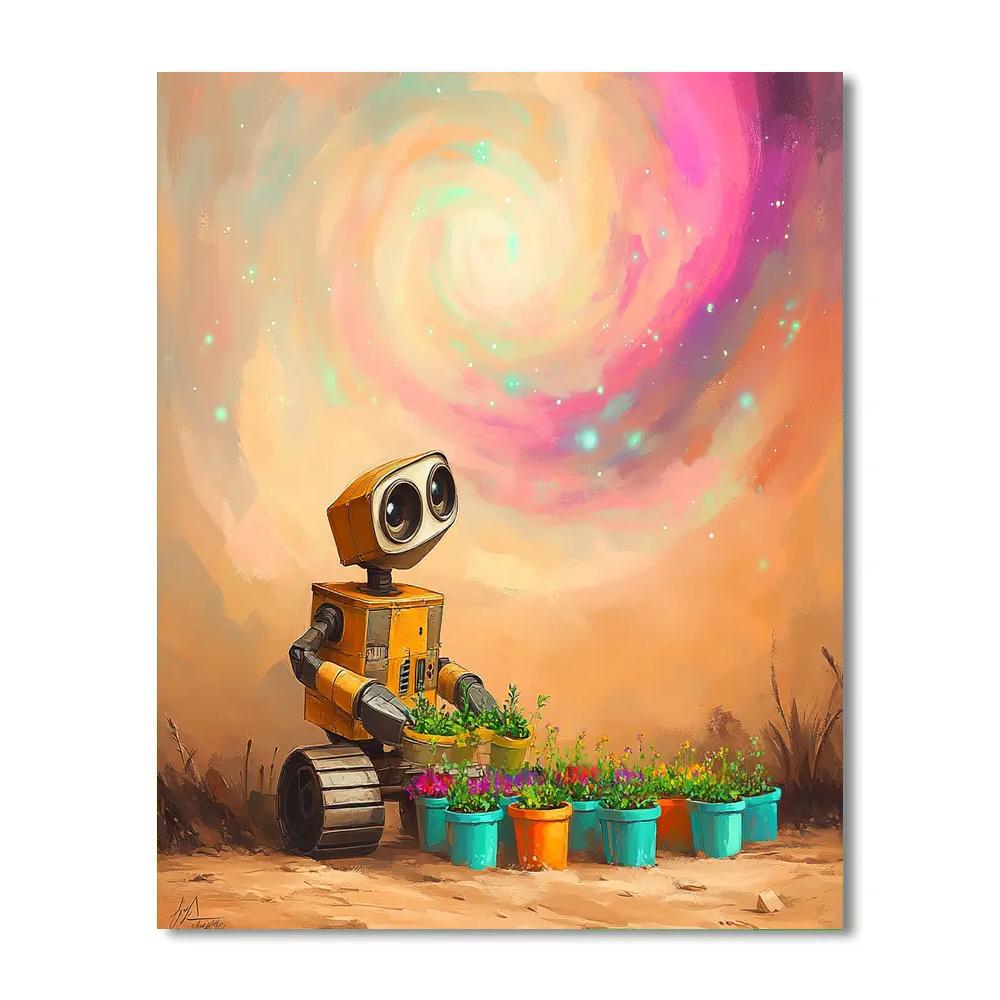 Wall E Nebula Garden Cleanup Day Numbered painting kits