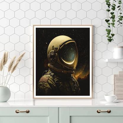 Leonardo Da Vinci Inspired Astronaut Portrait Study paint by number