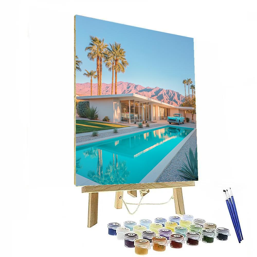 Desert Modernism At Palm Springs Mid Century Neighborhood California United States Number painting