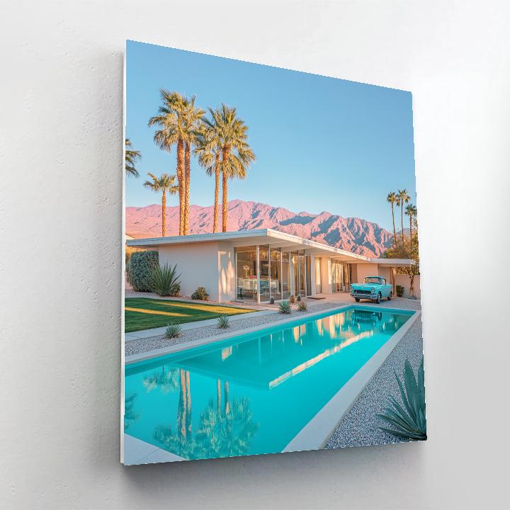 Desert Modernism At Palm Springs Mid Century Neighborhood California United States Number painting