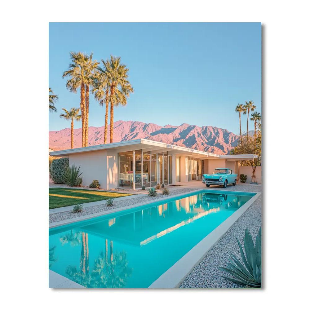 Desert Modernism At Palm Springs Mid Century Neighborhood California United States Number painting