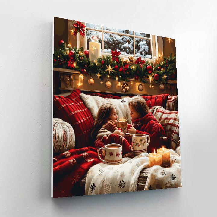Midnight Cocoa Under The Garland paint by number