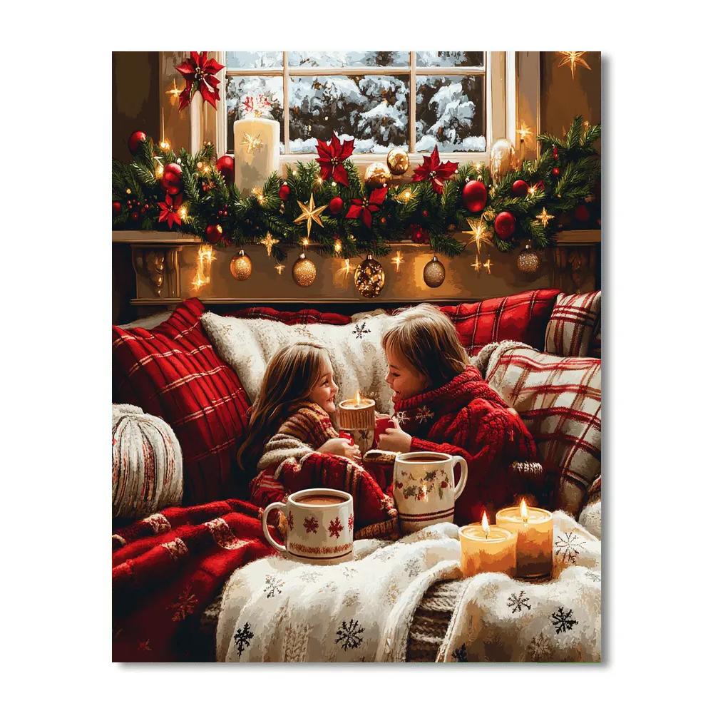 Midnight Cocoa Under The Garland paint by number