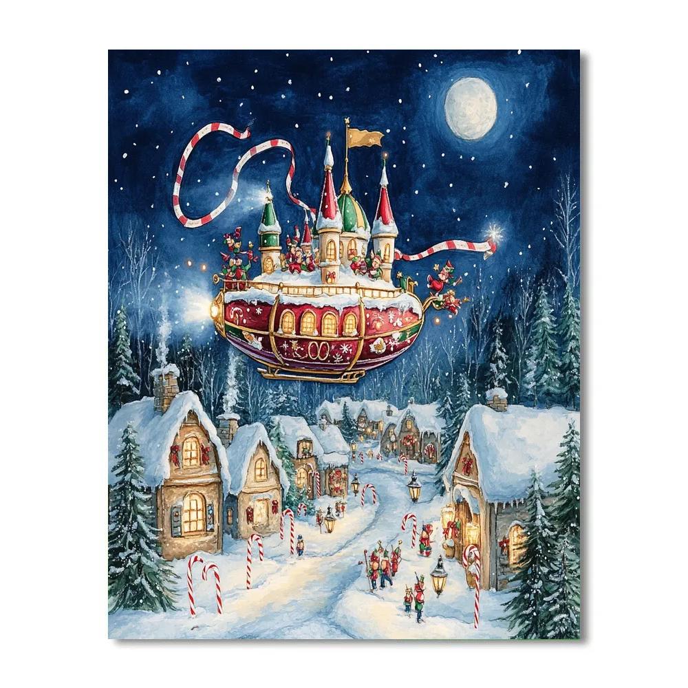 Starry Castle Caroling Airship Paint by numbers kits