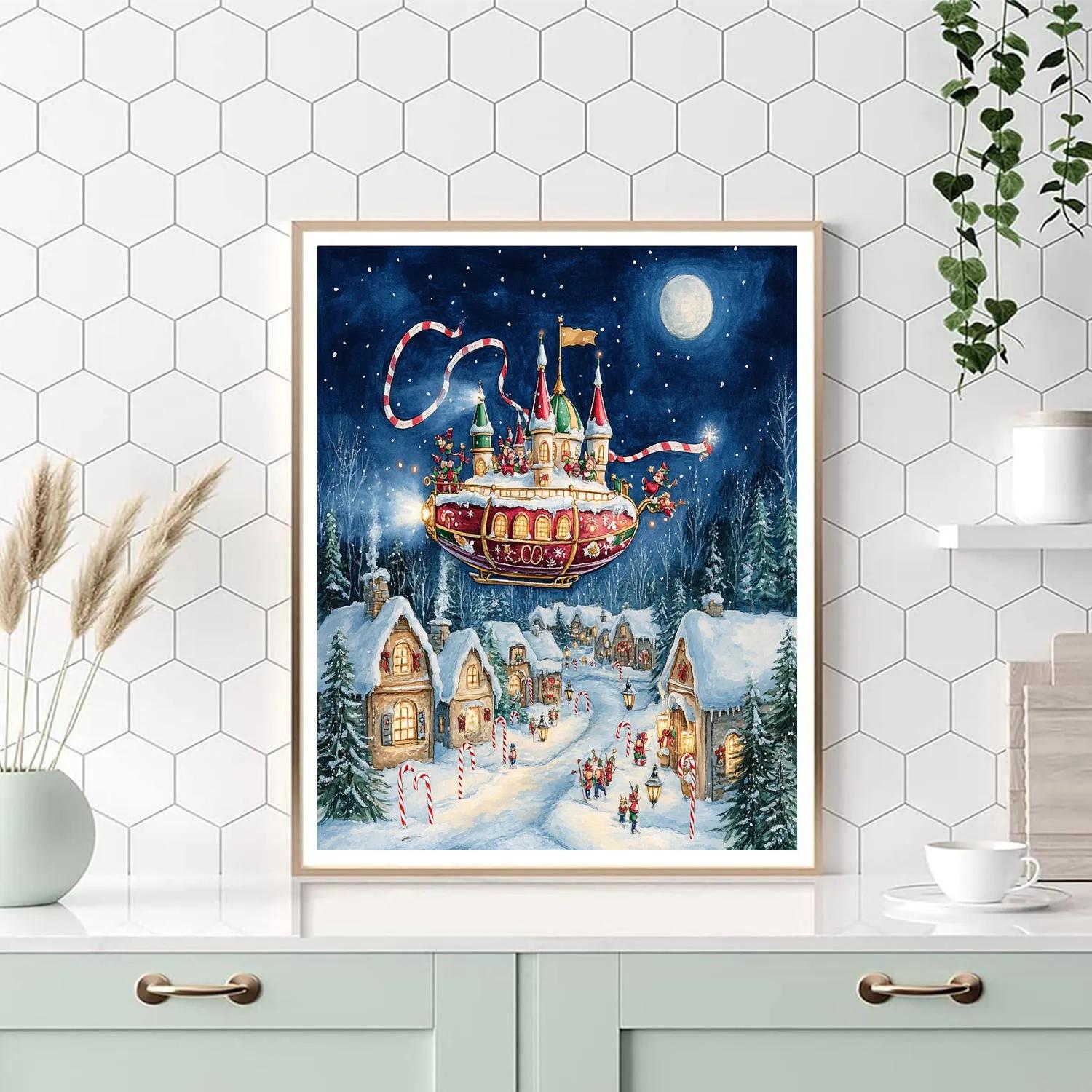 Starry Castle Caroling Airship Paint by numbers kits