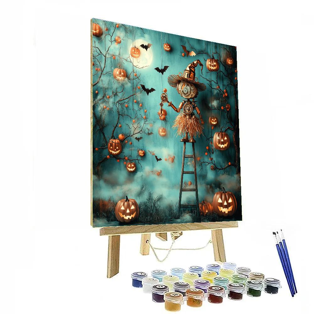 Clockwork Orchard With Haunted Lanterns paint by number
