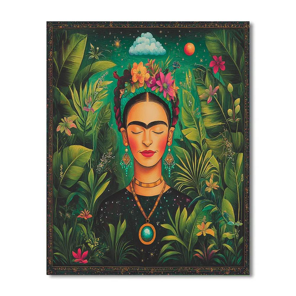 Frida Kahlo Inspired Mythic Garden Self Reflection painting number kit