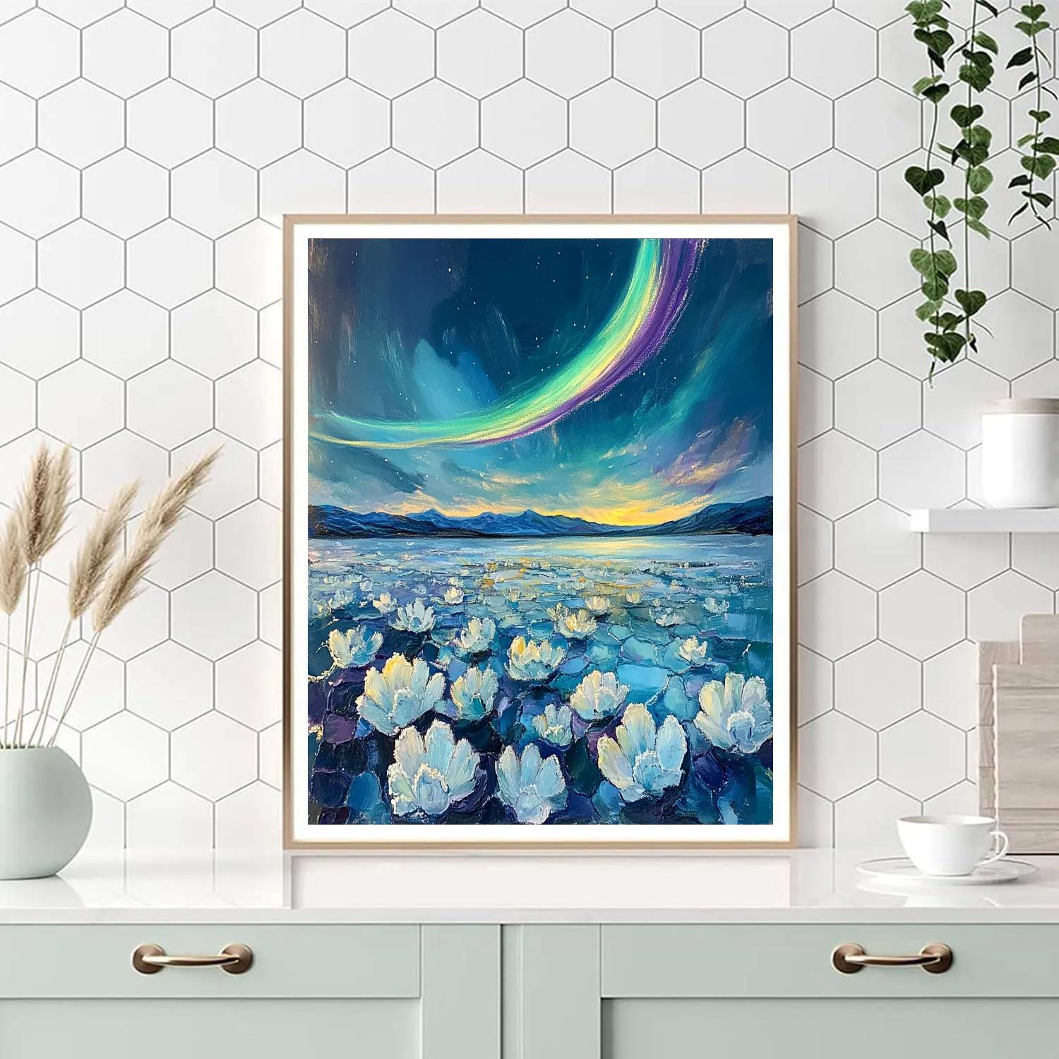 Edgar Degas Inspired Aurora Over Salt Crystals Paint by numbers art