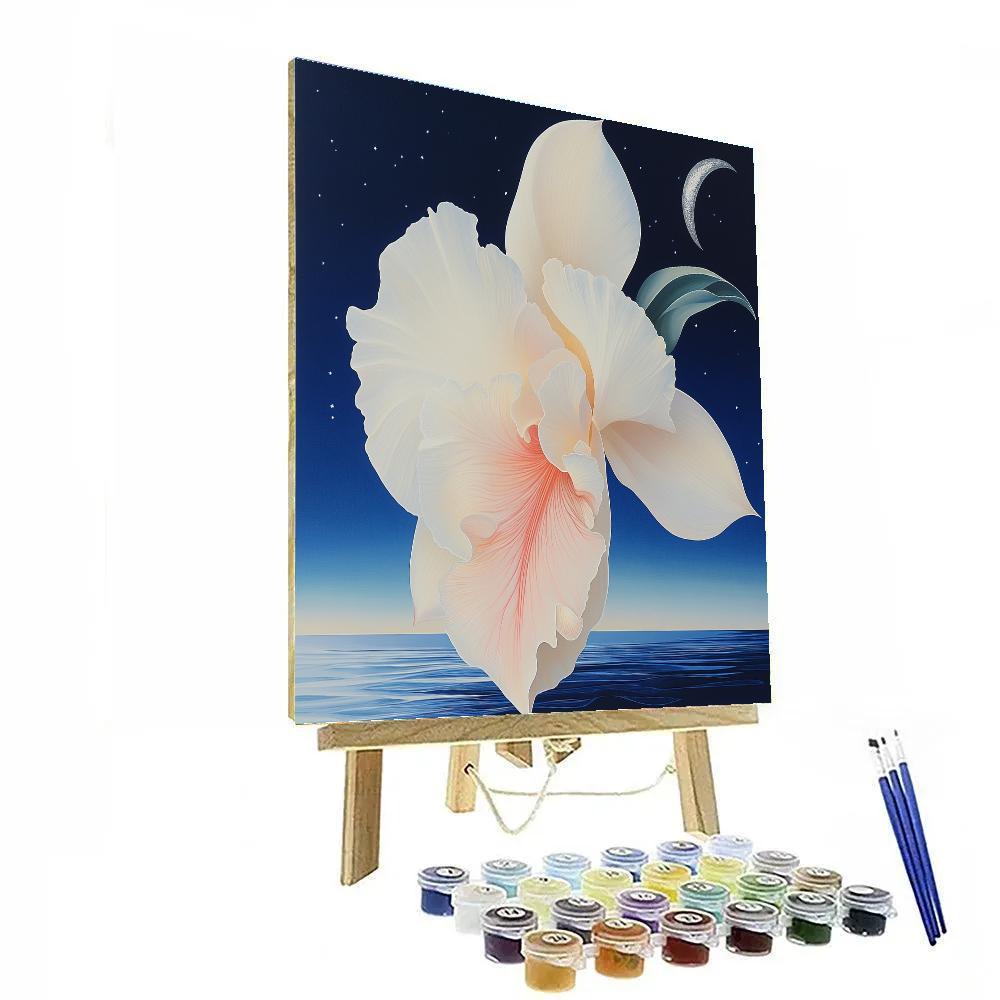 Georgia OKeeffe Inspired Orchid And Moon Numbered painting kits