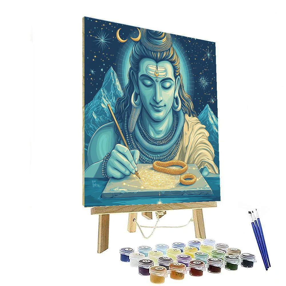 Celestial Cartography With Shiva At The Center Numbered painting kits