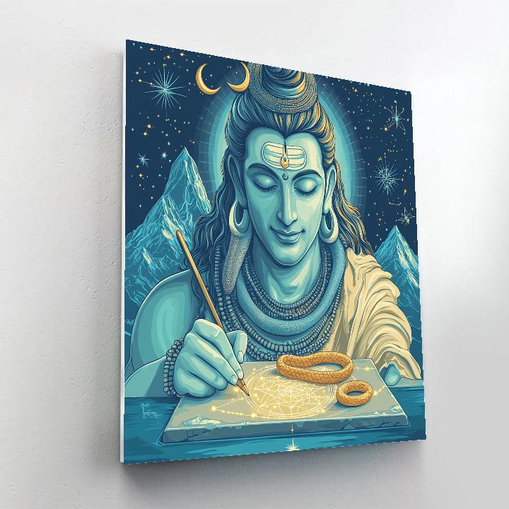 Celestial Cartography With Shiva At The Center Numbered painting kits