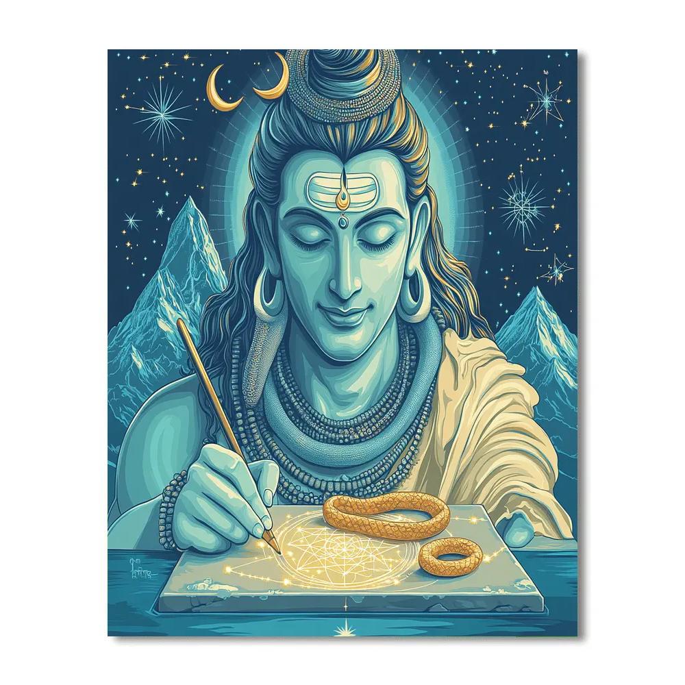 Celestial Cartography With Shiva At The Center Numbered painting kits