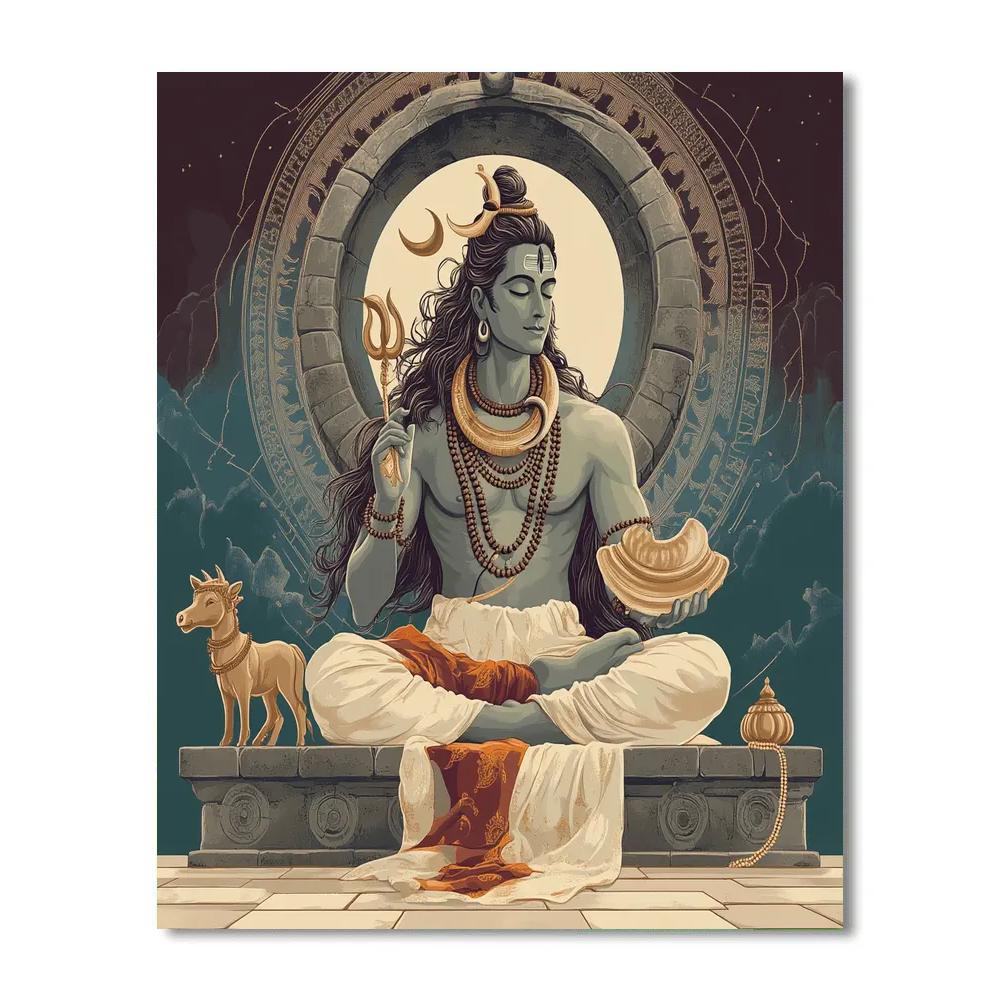 Shiva-Echo Temple Of The Silent Damru DIY paint by numbers