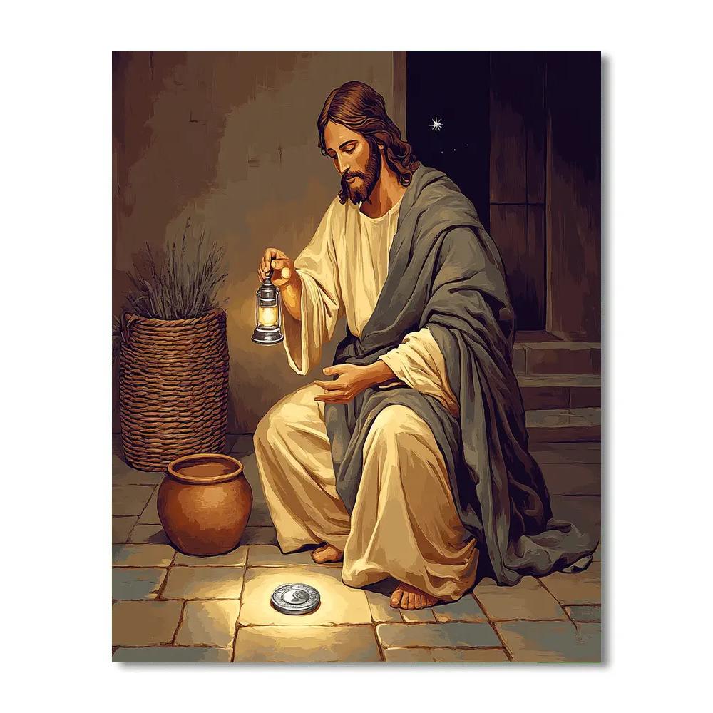 Jesus Of The Lost Coin Lantern Paint by numbers kits