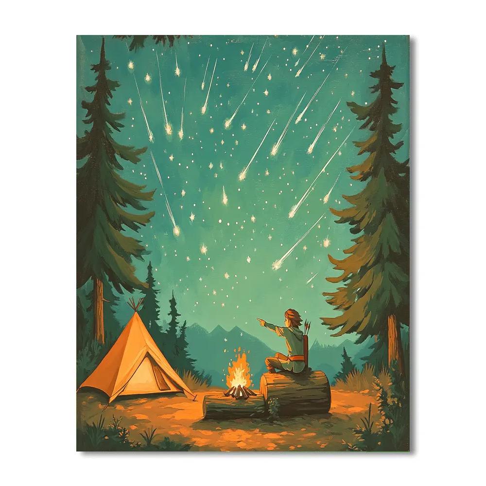 Robin Hood Woodland Meteor Shower Campout paint by numbers