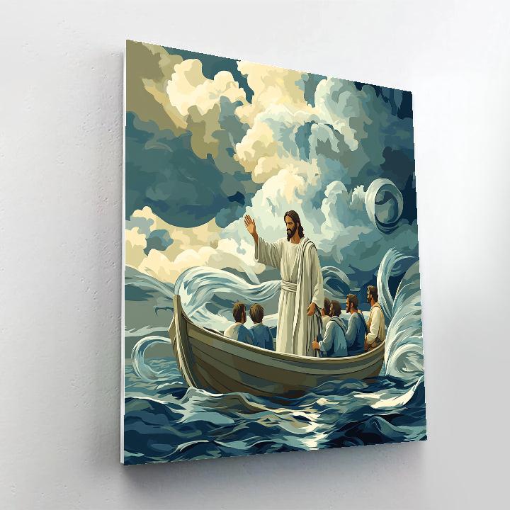 Jesus Calms The Wind In A Salt Air Squall Painting by numbers kit