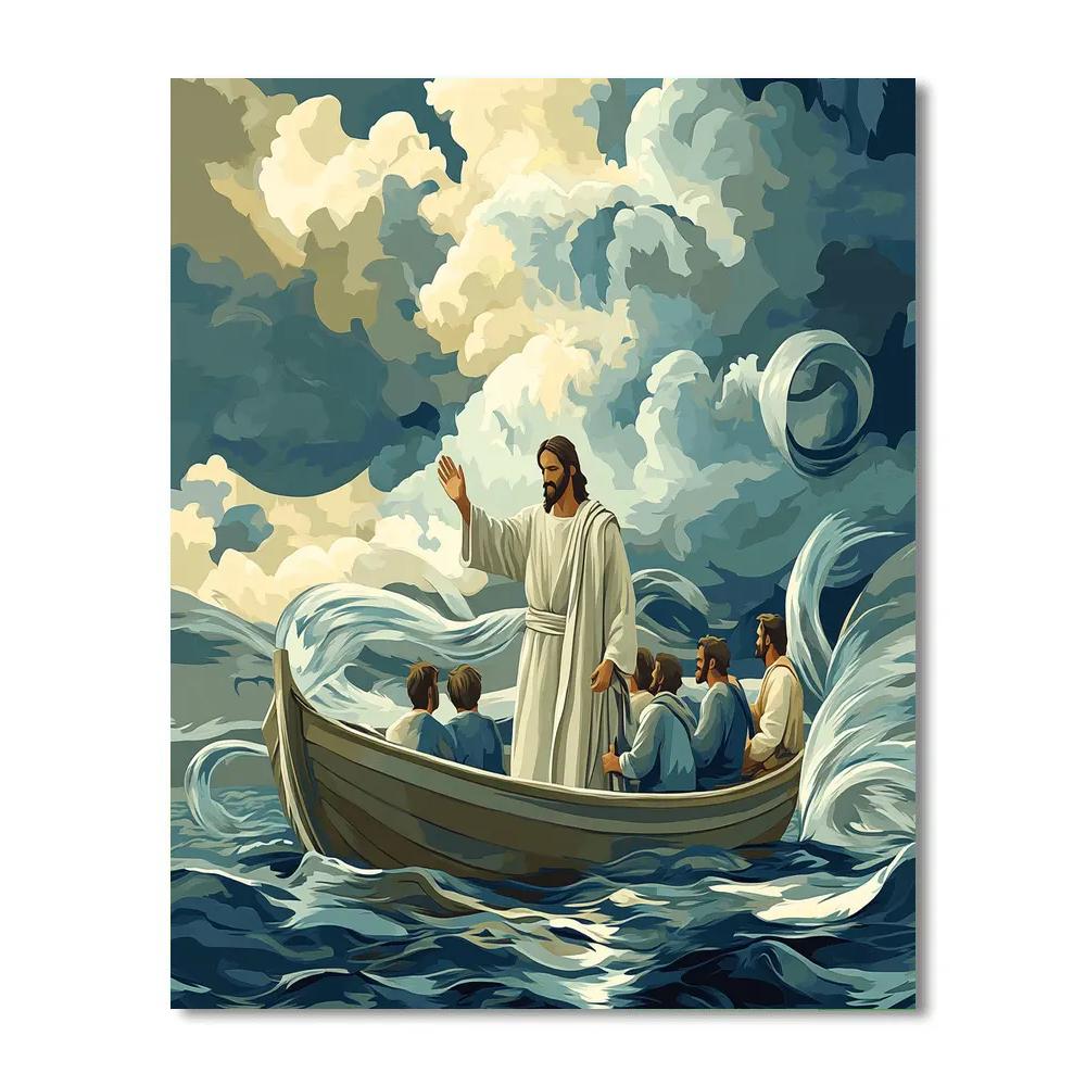 Jesus Calms The Wind In A Salt Air Squall Painting by numbers kit
