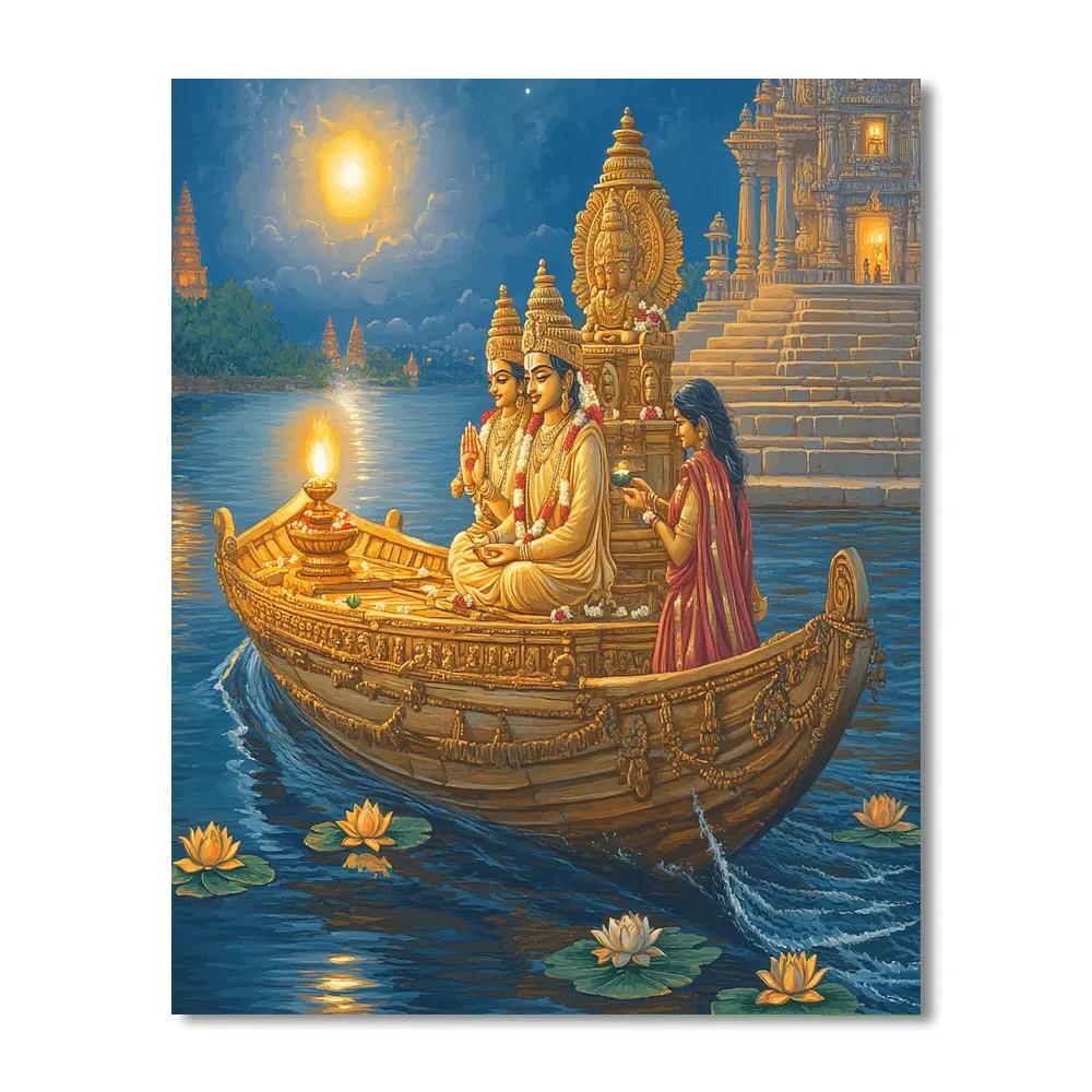 Riverboat Prayer, Brahma Edition Painting by numbers kit