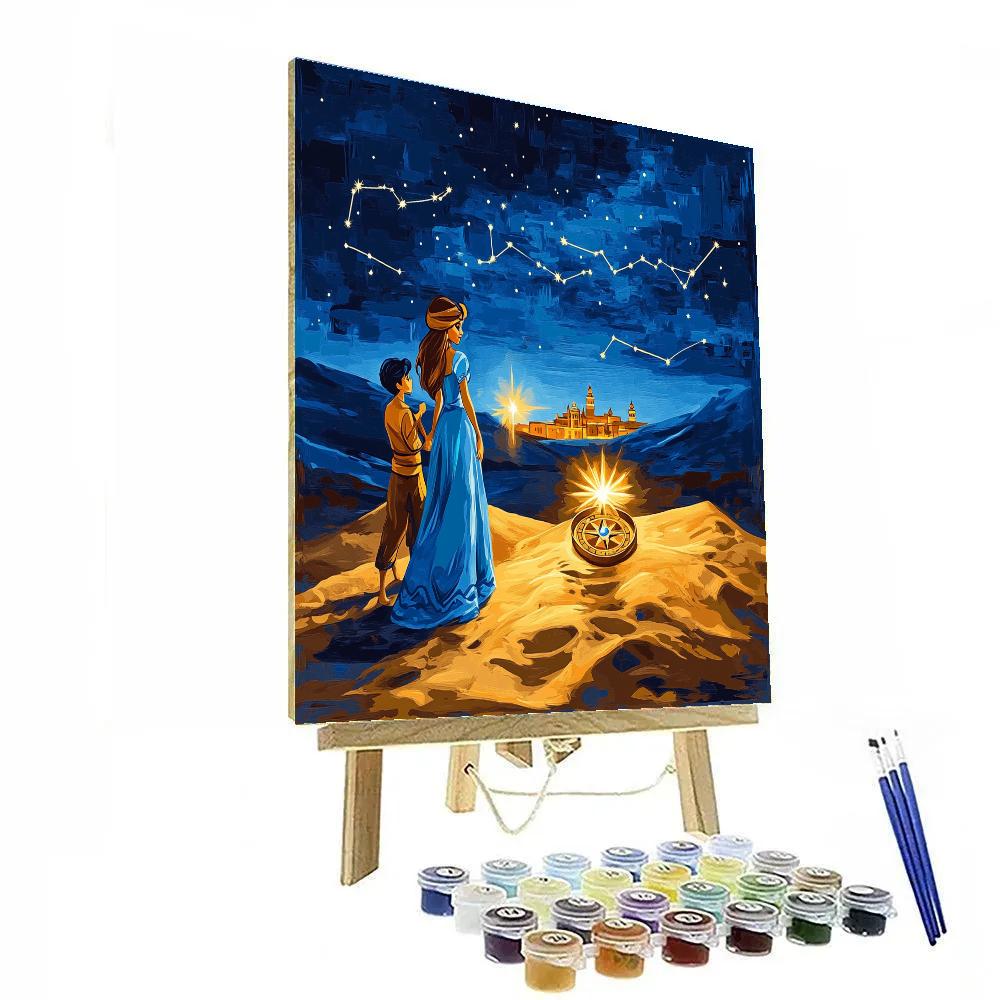 Princess Jasmine And Rajah Desert Star Compass Paint by numbers art