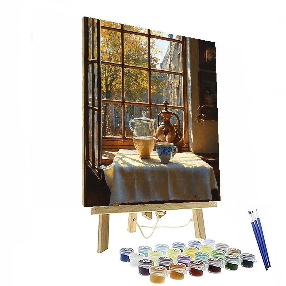 Johannes Vermeer Inspired Morning Coffee By Window Painting by numbers kit