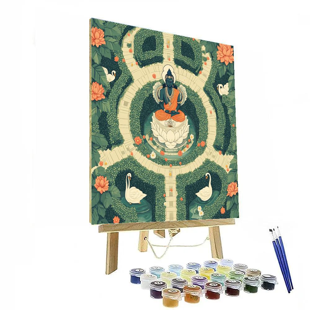 Garden Labyrinth With Brahma At The Center DIY paint by numbers