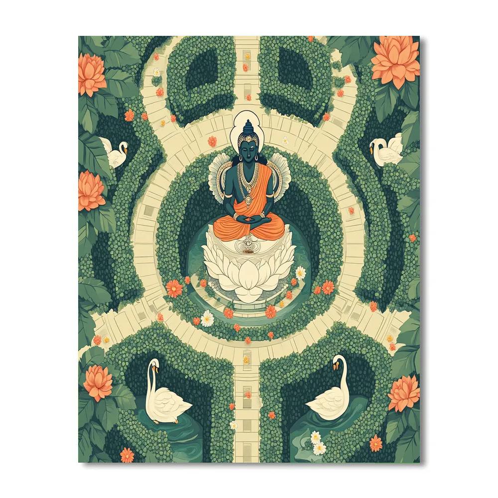 Garden Labyrinth With Brahma At The Center DIY paint by numbers