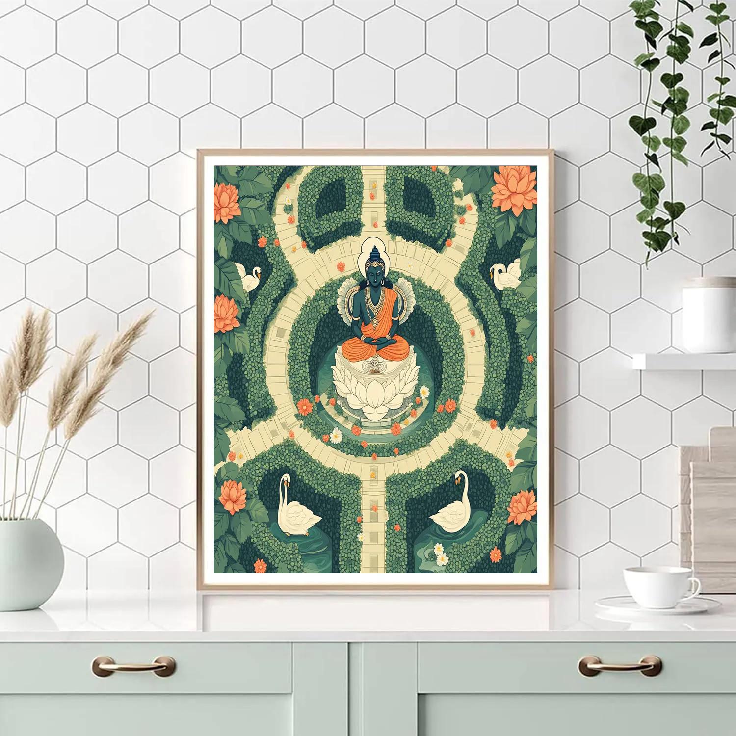 Garden Labyrinth With Brahma At The Center DIY paint by numbers