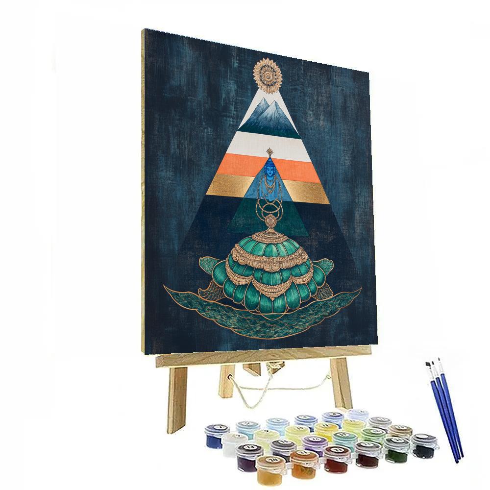 Vishnu As Kurma Supporting The Mountain Churn paint by number