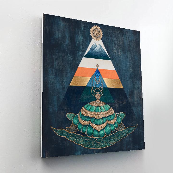 Vishnu As Kurma Supporting The Mountain Churn paint by number